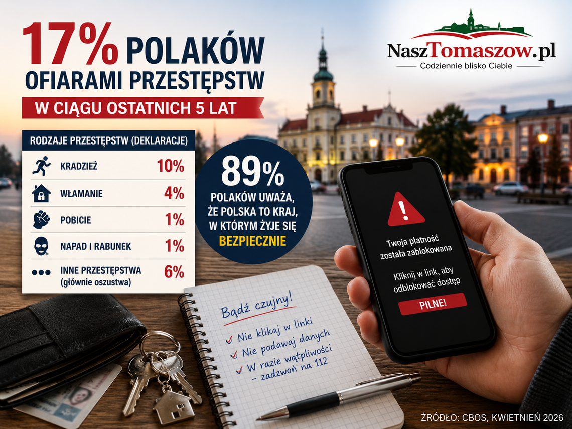 Bezpieczny kraj, czujni mieszkańcy. Co piąty? Nie — ale 17 proc. Polaków doświadczyło przestępstwa Bezpieczny kraj, czujni mieszkańcy. Co piąty? Nie — ale 17 proc. Polaków doświadczyło przestępstwa