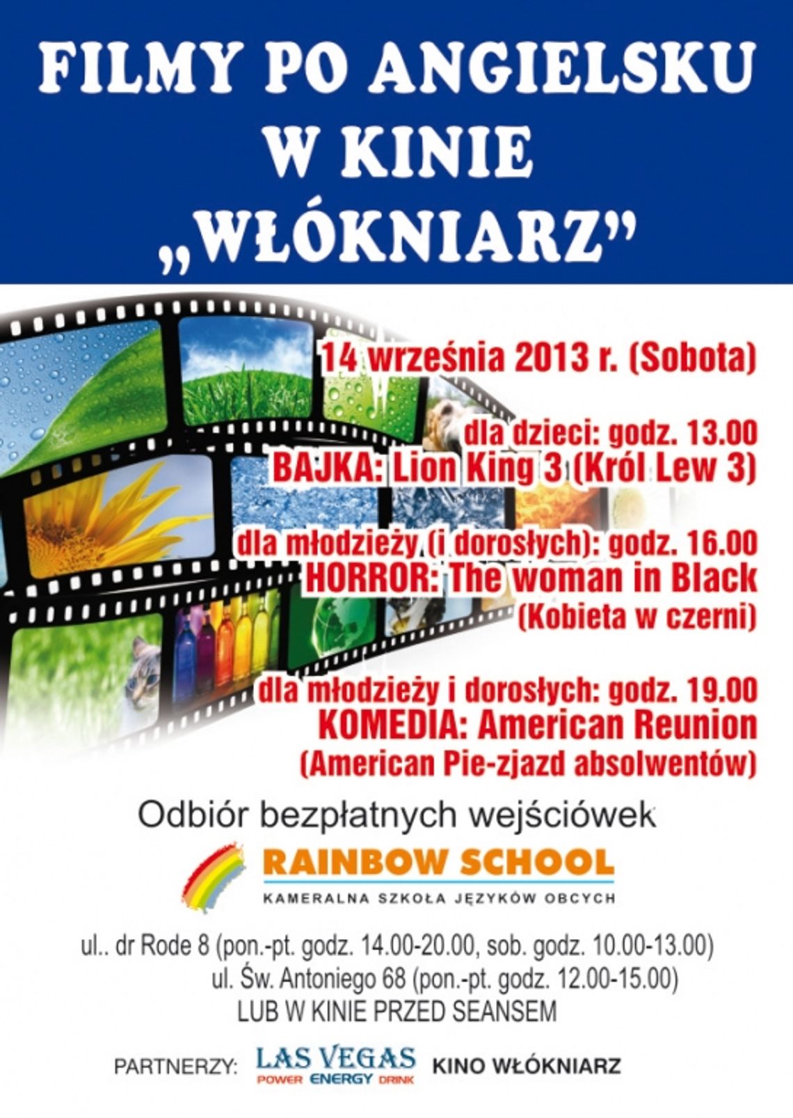 Bezpłatne filmy po angielsku ze szkołą językową „Rainbow School”