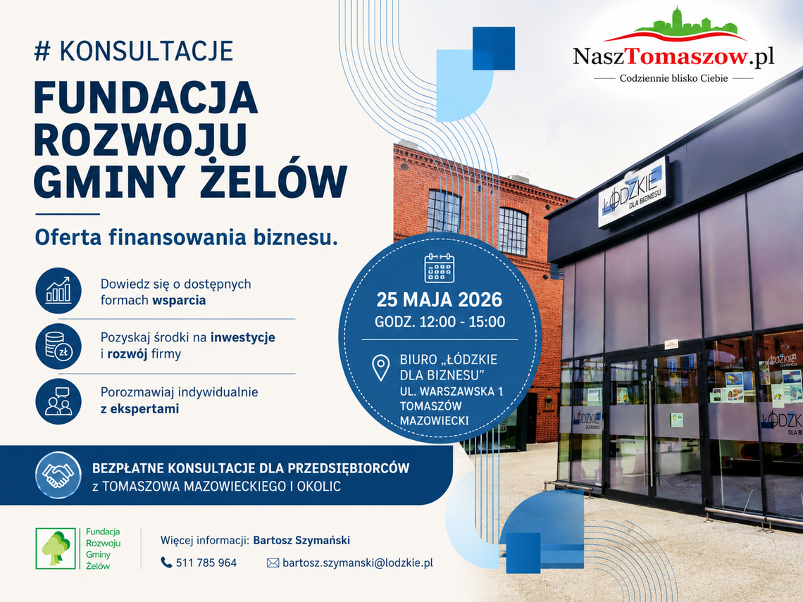 Bezpłatne konsultacje dla przedsiębiorców w Tomaszowie. Jak zdobyć pieniądze na rozwój firmy?