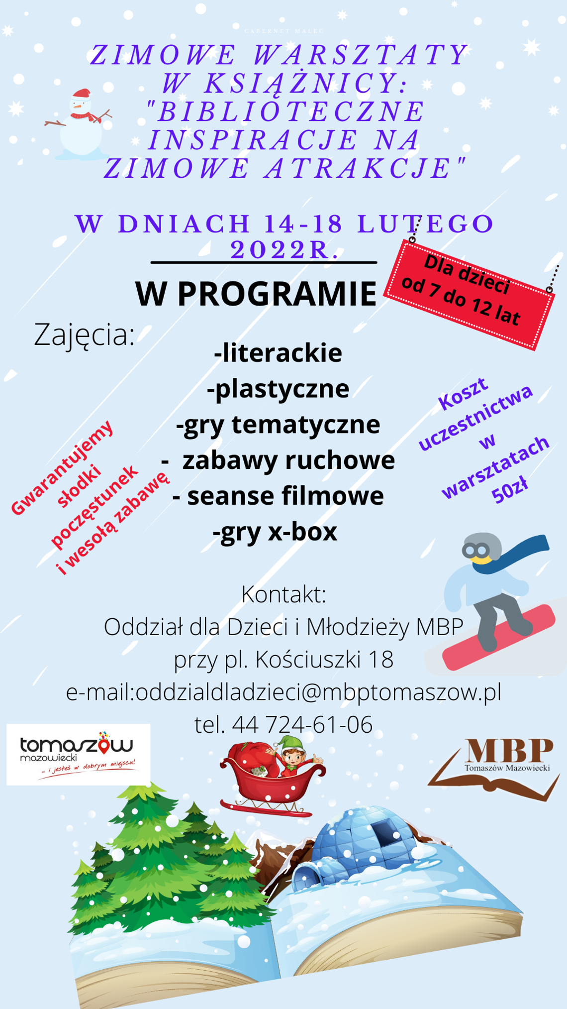 Biblioteka zaprasza na zimowe warsztaty 