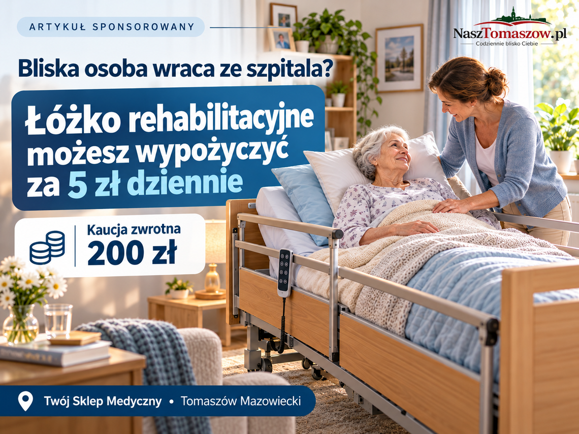 Bliska osoba wraca ze szpitala? Łóżko rehabilitacyjne możesz wypożyczyć za 5 zł dziennie!