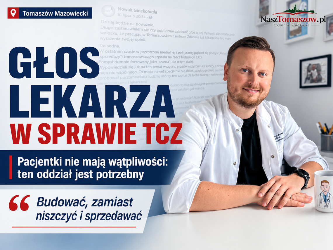 „Budujmy, zamiast niszczyć i sprzedawać”. Ordynator ginekologii TCZ przerywa milczenie „Budujmy, zamiast niszczyć i sprzedawać”. Ordynator ginekologii TCZ przerywa milczenie