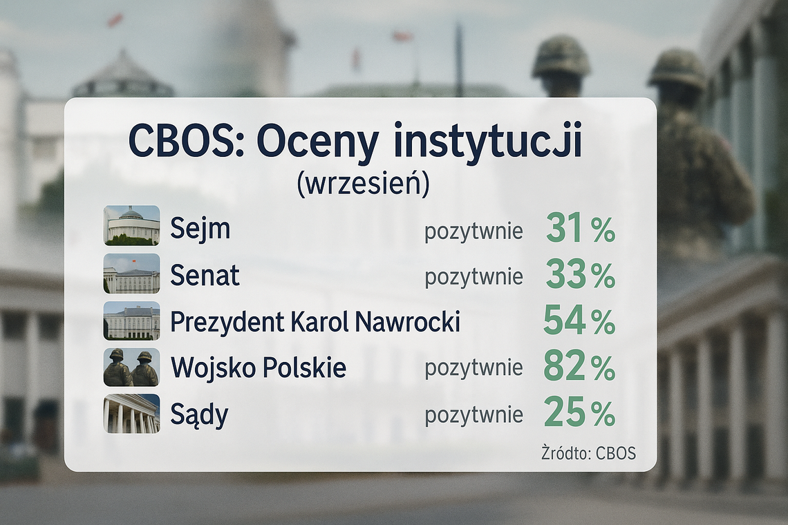 CBOS: 31 proc. pozytywnie ocenia działalność Sejmu, 54 proc. - prezydenta