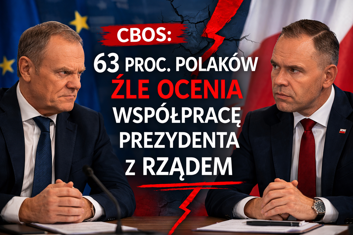 CBOS: 63 proc. Polaków źle ocenia współpracę prezydenta z rządem