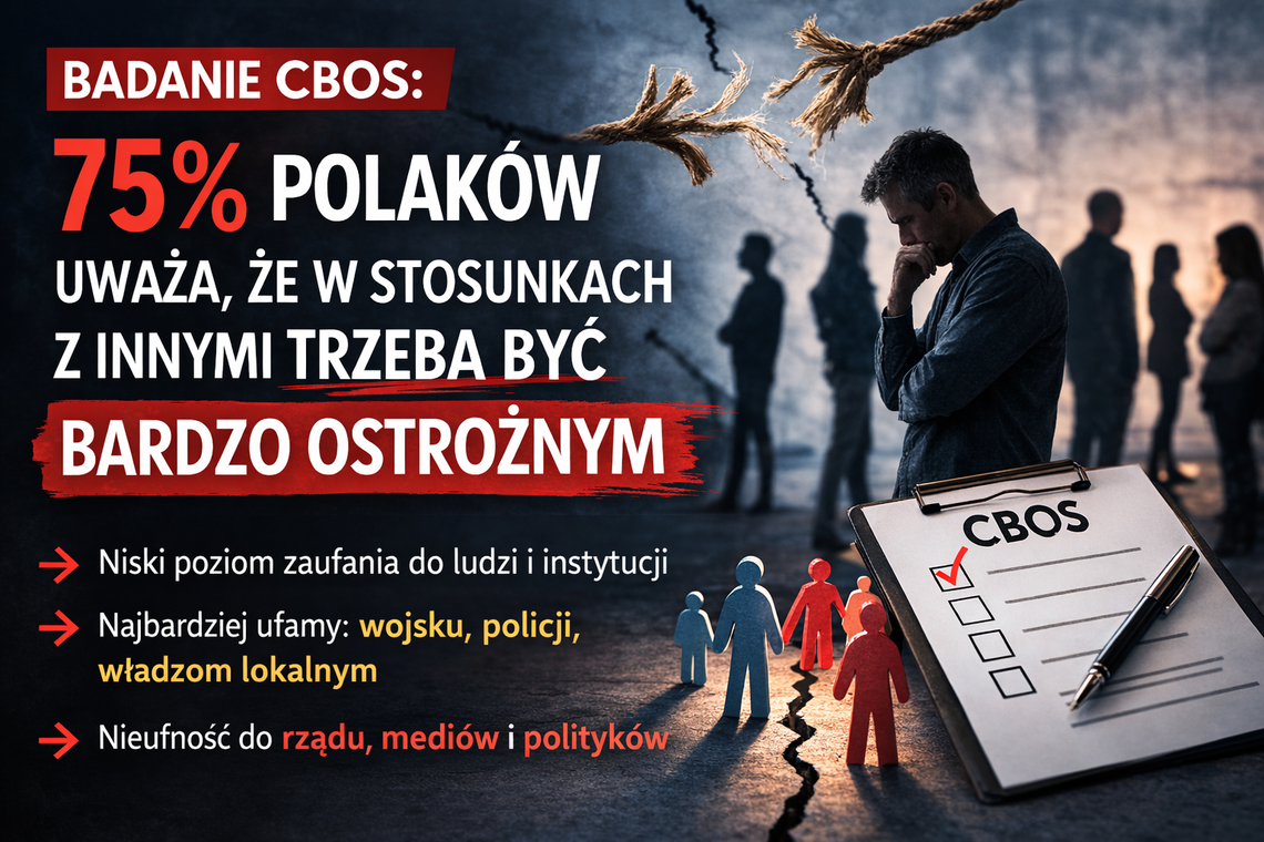 CBOS: Polacy coraz bardziej nieufni. 75 proc. uważa, że wobec innych trzeba być bardzo ostrożnym