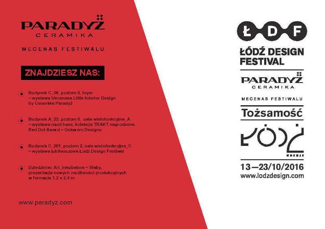 Ceramika Paradyż po raz 10. zaprasza na Łódź Design Fetival