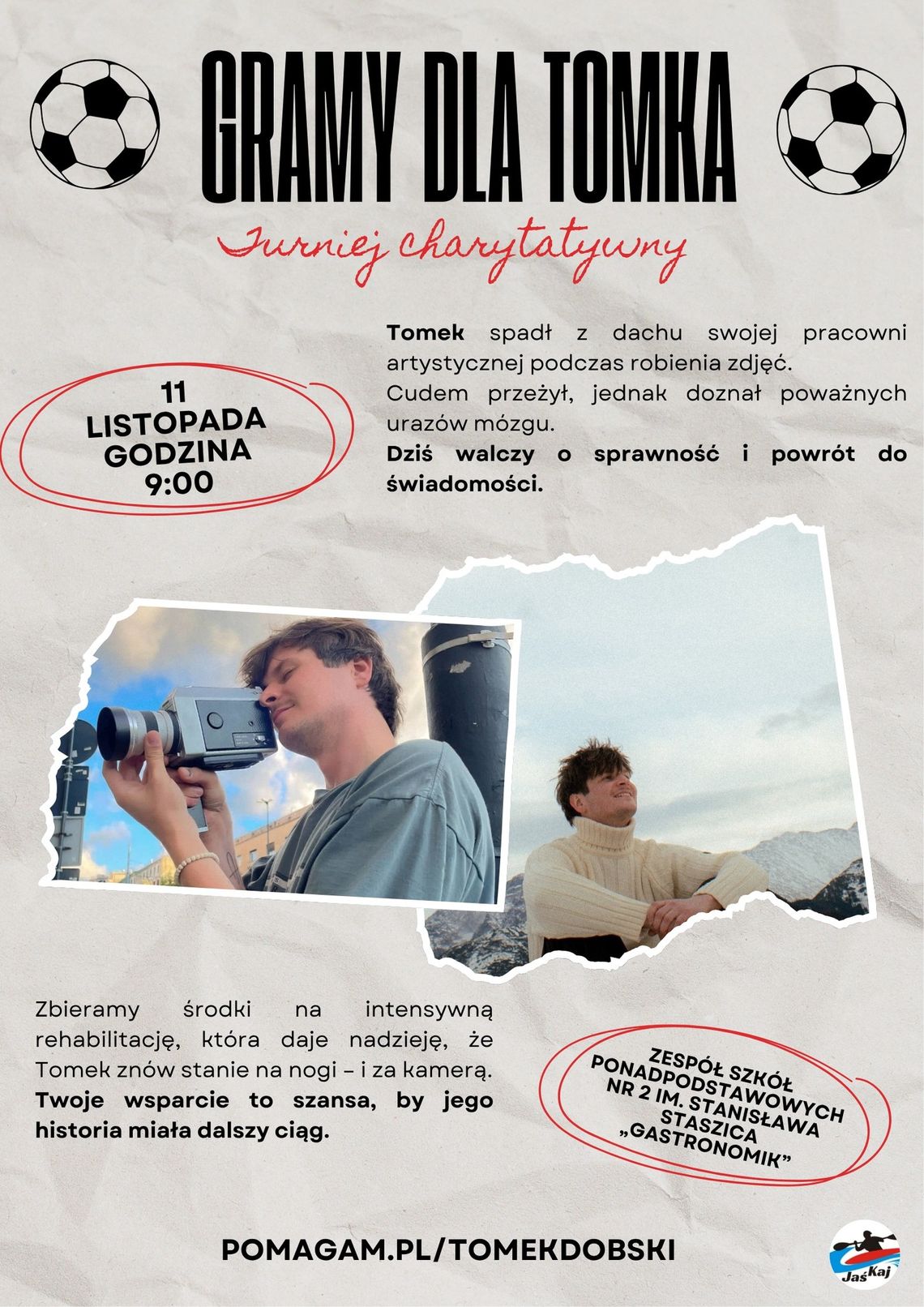 Charytatywny Turniej Piłki Nożnej dla Tomka – 11 listopada w hali ZSP 2 („Gastronomik”) Charytatywny Turniej Piłki Nożnej dla Tomka – 11 listopada w hali ZSP 2 („Gastronomik”)