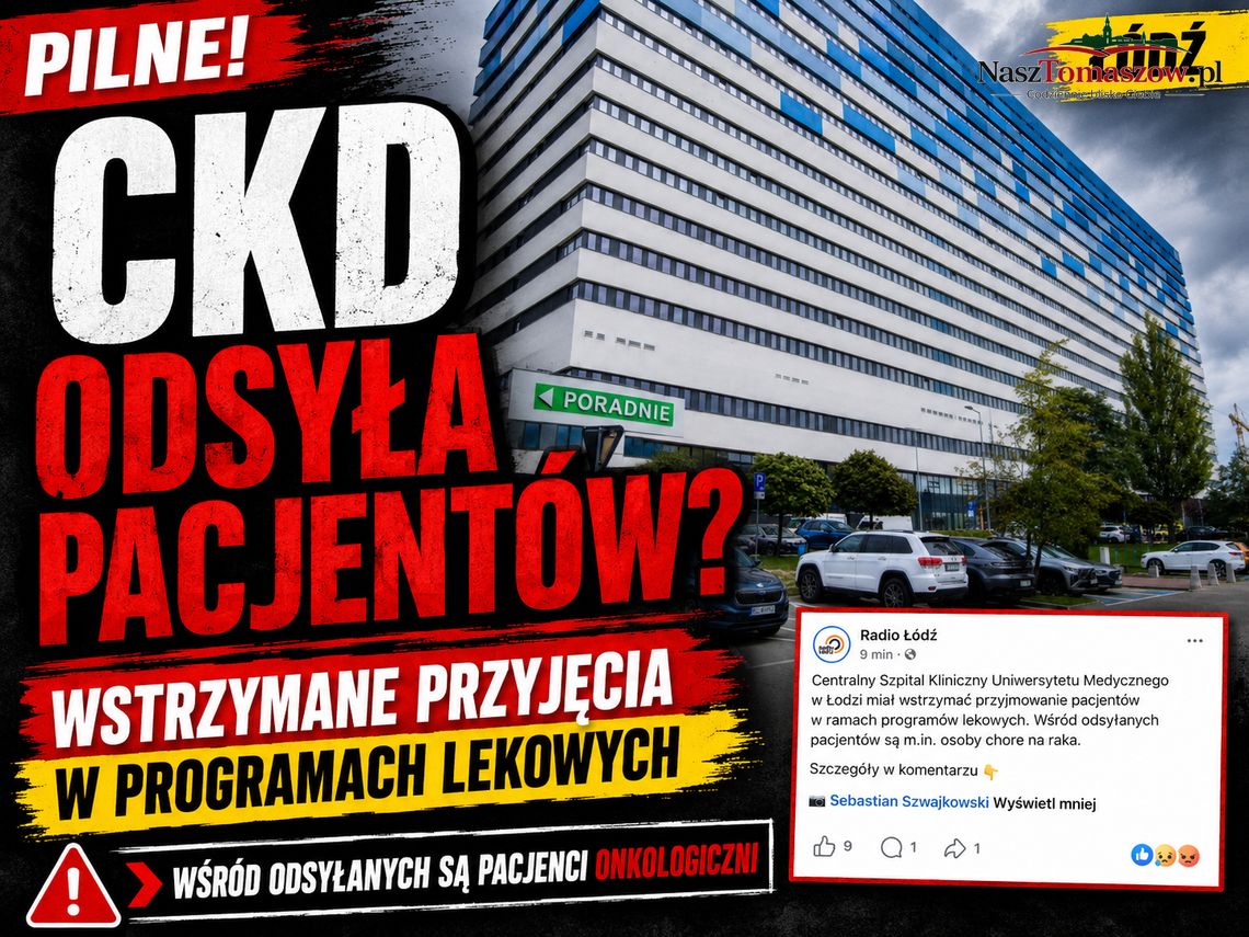 CKD wstrzymuje przyjęcia pacjentów onkologicznych. Czy to ten szpital ma gwarantować Tomaszowowi „większą dostępność” leczenia? CKD wstrzymuje przyjęcia pacjentów onkologicznych. Czy to ten szpital ma gwarantować Tomaszowowi „większą dostępność” leczenia?