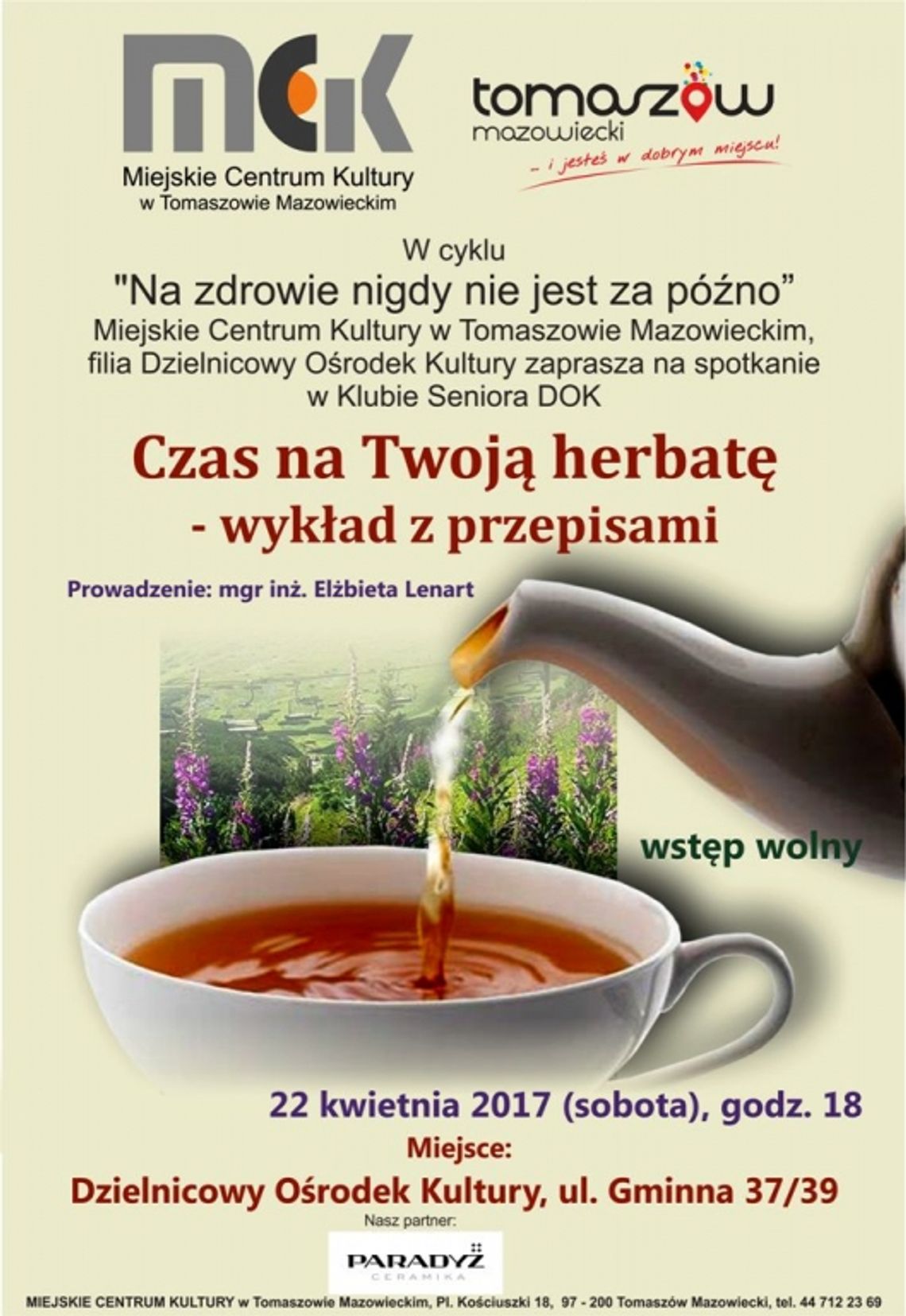 Czas na Twoją herbatę - wykład z przepisami