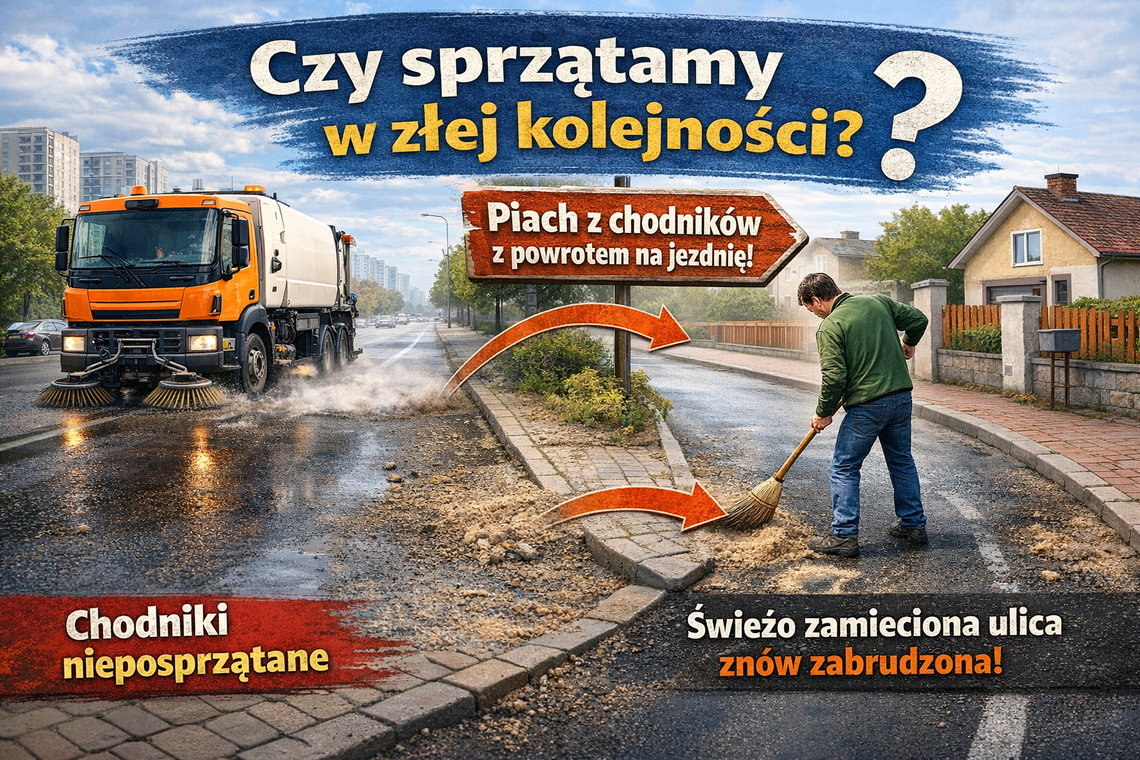 Czy sprzątamy miasto w złej kolejności? Najpierw ulice, potem… z powrotem piach Czy sprzątamy miasto w złej kolejności? Najpierw ulice, potem… z powrotem piach
