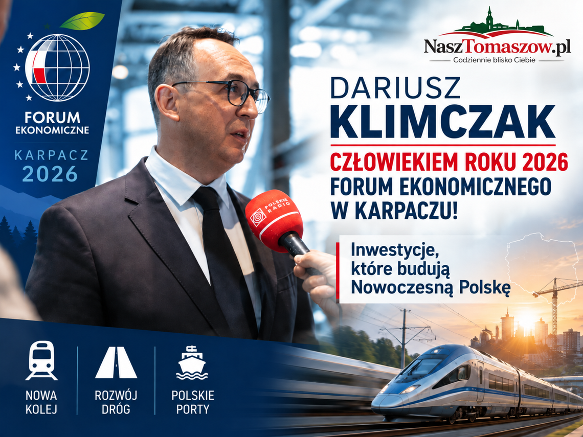 Dariusz Klimczak Człowiekiem Roku 2026 Forum Ekonomicznego. Minister z Tomaszowa Mazowieckiego z prestiżową nagrodą Dariusz Klimczak Człowiekiem Roku 2026 Forum Ekonomicznego. Minister z Tomaszowa Mazowieckiego z prestiżową nagrodą