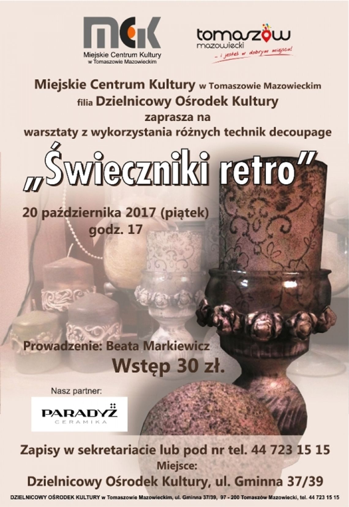 Decopupage: świecznik w stylu retro