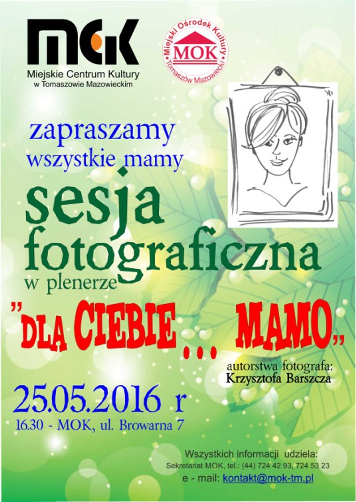 "Dla Ciebie... Mamo" sesja fotograficzna w Miejskim Ośrodku Kultury