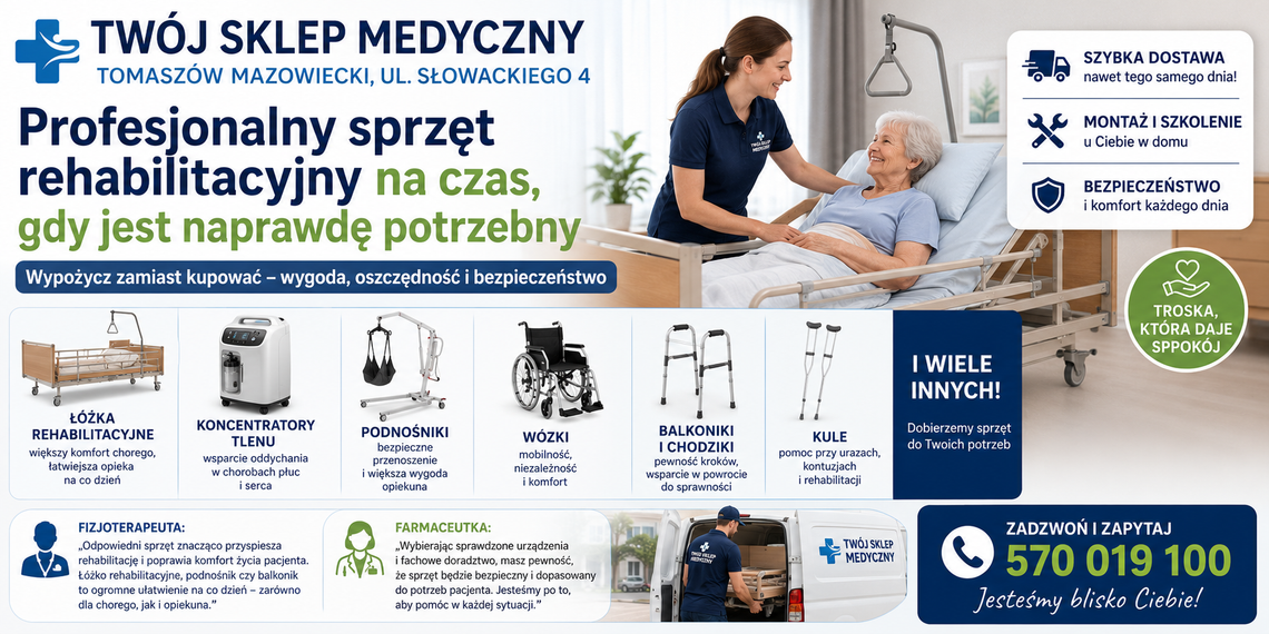 Dlaczego mieszkańcy Tomaszowa coraz częściej korzystają z wypożyczalni sprzętu rehabilitacyjnego? Dlaczego mieszkańcy Tomaszowa coraz częściej korzystają z wypożyczalni sprzętu rehabilitacyjnego?