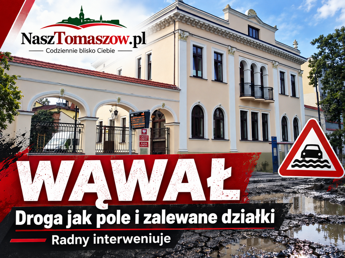 Droga jak pole, zalewane działki i drgania w domach. Radny interweniuje w sprawie Wąwału
