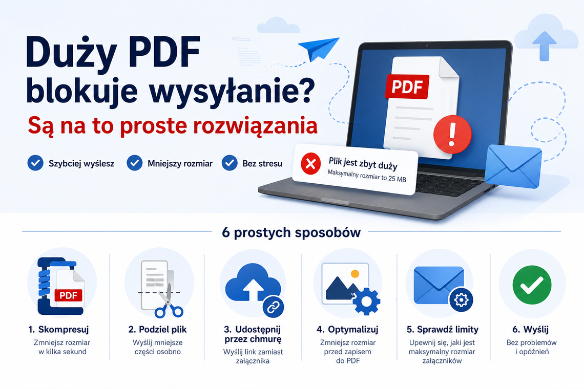 Duży PDF blokuje wysyłanie? Są na to proste rozwiązania