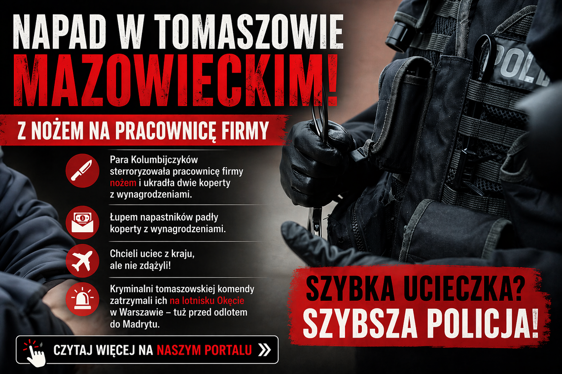 Dwoje Kolumbijczyków aresztowanych za rozbój; chcieli uciec z Polski