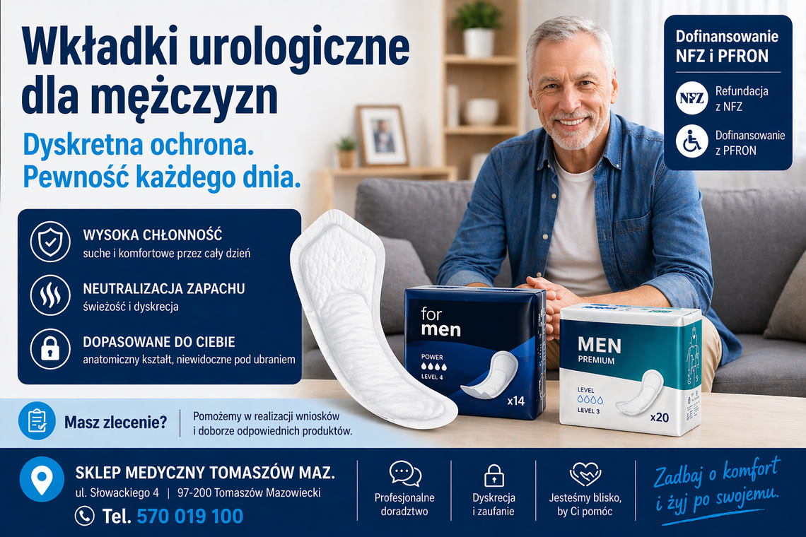 Dyskretna pomoc, która przywraca komfort. Wkładki urologiczne dla mężczyzn – co warto wiedzieć?