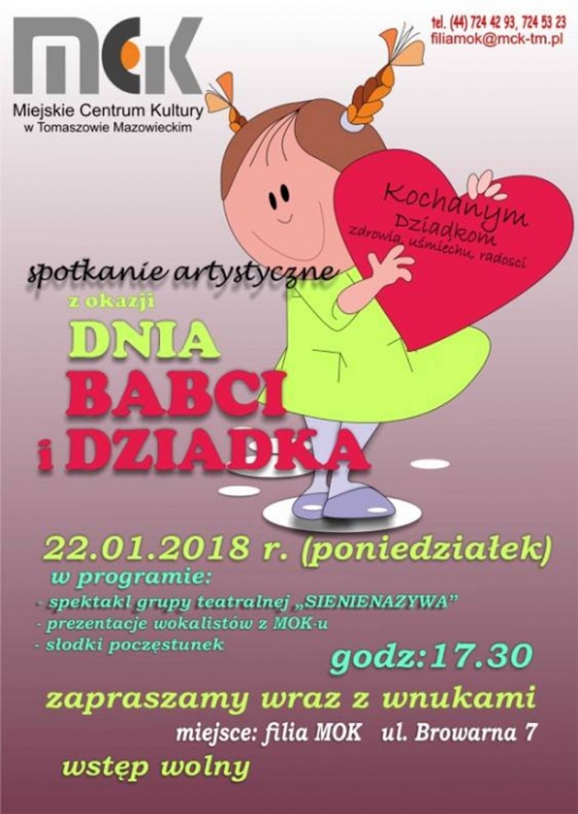 Dzień Babci i Dziadka z MCK w filii MOK