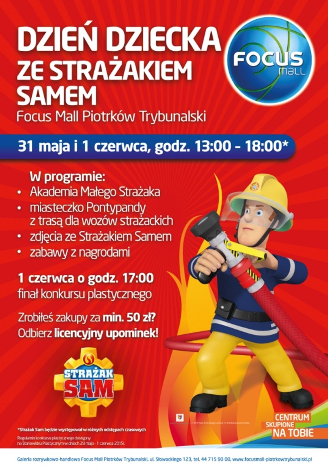 „Dzień Dziecka ze Strażakiem Samem” w Focus Mall Piotrków Trybunalski