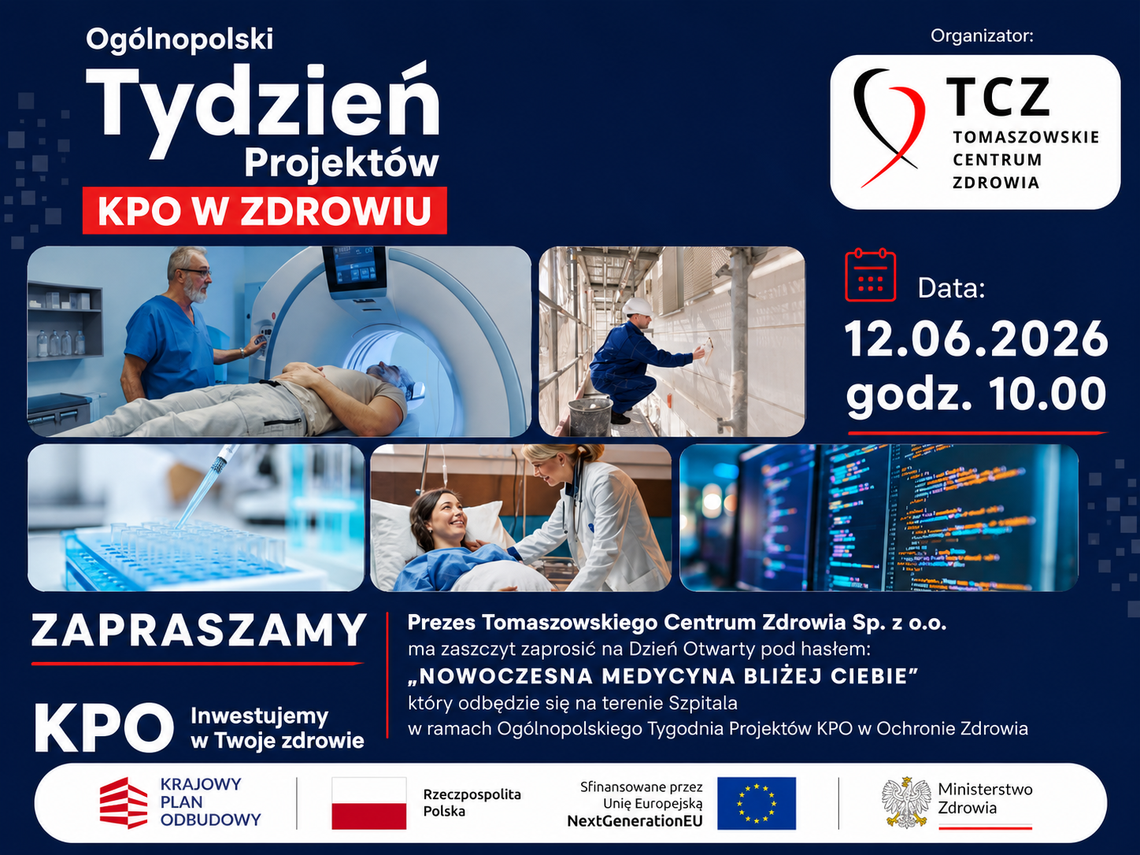 Dzień Otwarty w TCZ. Szpital pokaże, jak zmienia się dzięki środkom z KPO Dzień Otwarty w TCZ. Szpital pokaże, jak zmienia się dzięki środkom z KPO