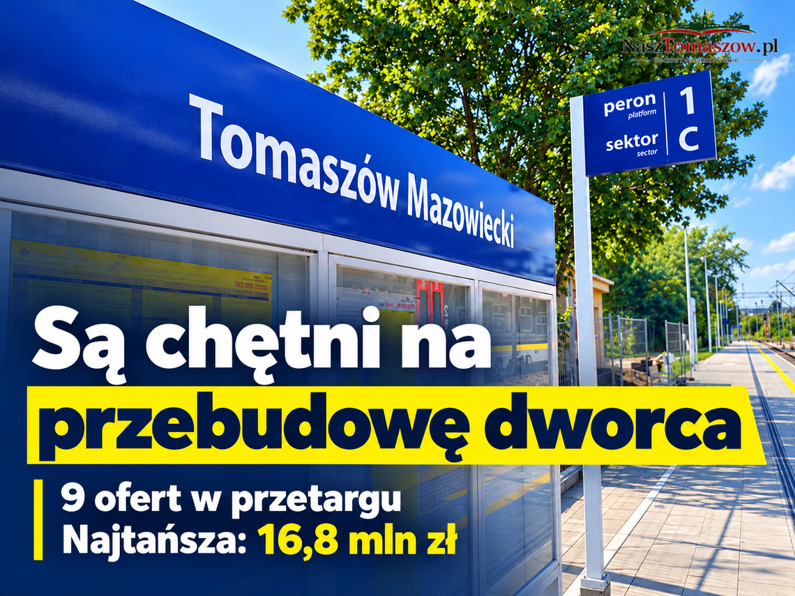 Dziewięć ofert na przebudowę dworca w Tomaszowie. Najtańsza: 16,8 mln zł