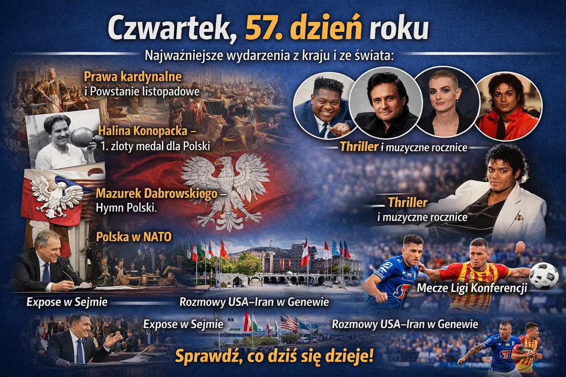 Dziś jest czwartek, pięćdziesiąty siódmy dzień roku Dziś jest czwartek, pięćdziesiąty siódmy dzień roku