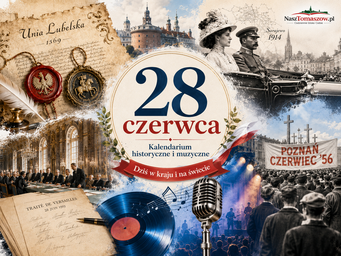 Dziś w kraju i na świecie. 28 czerwca – od Unii Lubelskiej po Poznański Czerwiec, od Wersalu po „OK Computer”