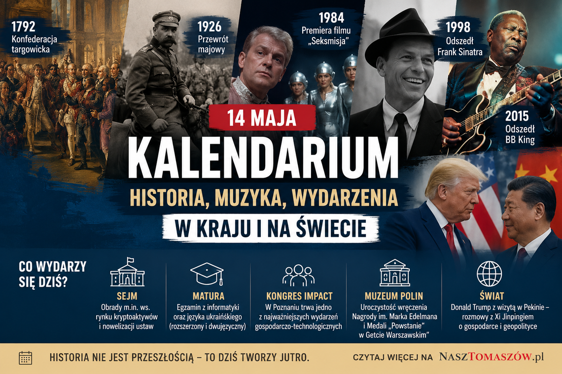 Dziś w kraju i na świecie. Kalendarium 14 maja – od Targowicy po „Seksmisję”, od Sinatry po Układ Warszawski
