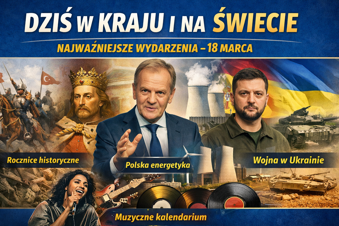 Dziś w kraju i na świecie – najważniejsze wydarzenia 18 marca. Energetyka, Ukraina, historia i muzyka