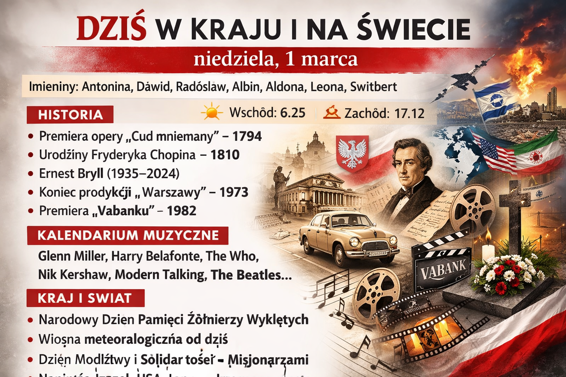 Dziś w kraju i na świecie (niedziela, 1 marca) Dziś w kraju i na świecie (niedziela, 1 marca)