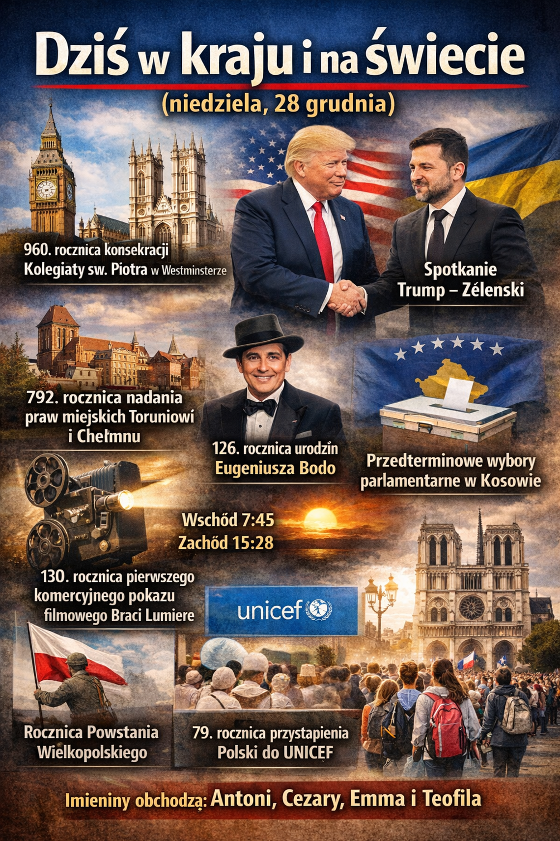 Dziś w kraju i na świecie (niedziela, 28 grudnia)