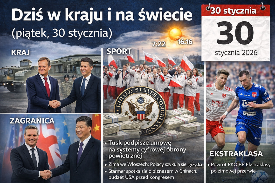 Dziś w kraju i na świecie (piątek, 30 stycznia)