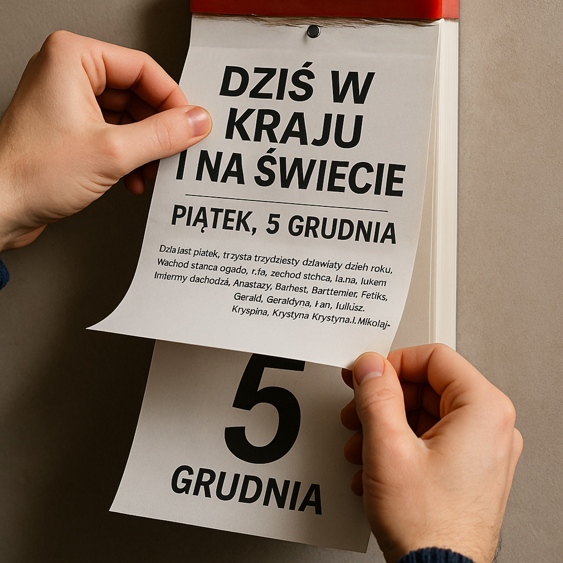 Dziś w kraju i na świecie (piątek, 5 grudnia)