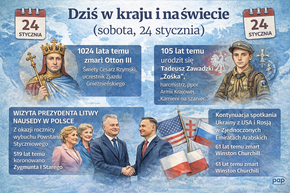 Dziś w kraju i na świecie (sobota, 24 stycznia)