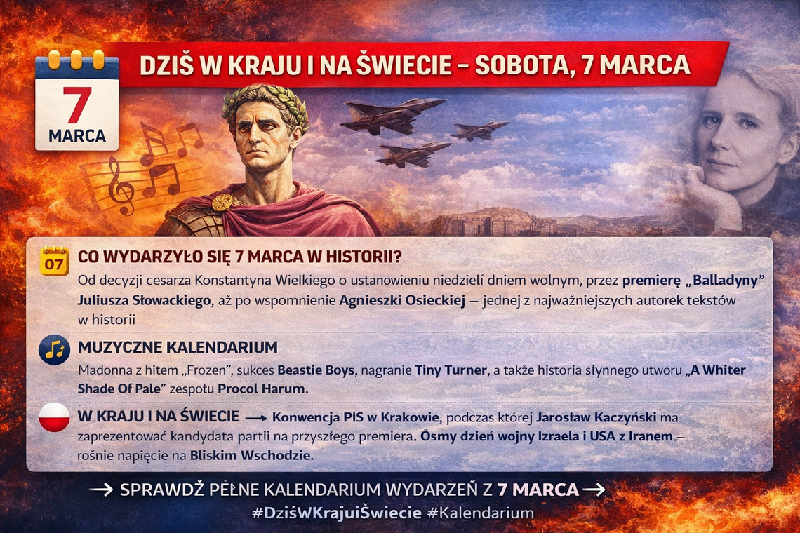 Dziś w kraju i na świecie (sobota, 7 marca)
