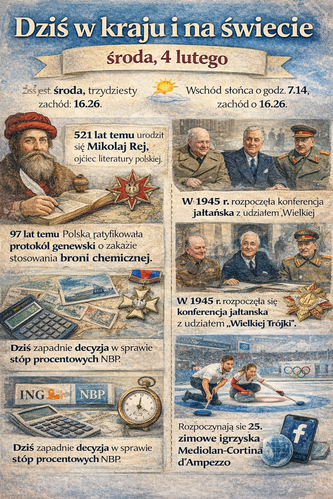 Dziś w kraju i na świecie (środa, 4 lutego)