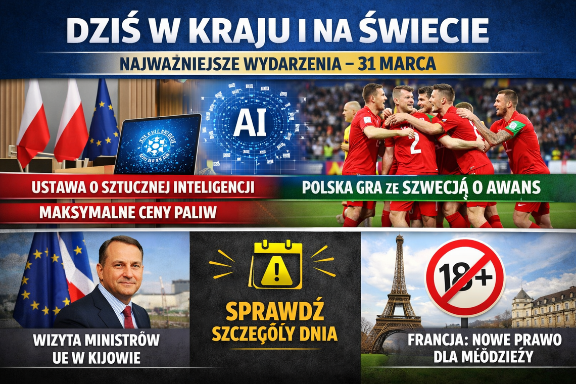 Dziś w kraju i na świecie (wtorek, 31 marca)
