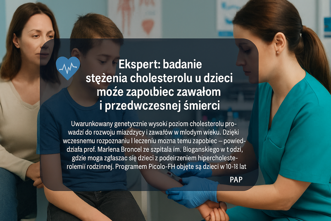 Ekspert: badanie stężenia cholesterolu u dzieci może zapobiec zawałom i przedwczesnej śmierci
