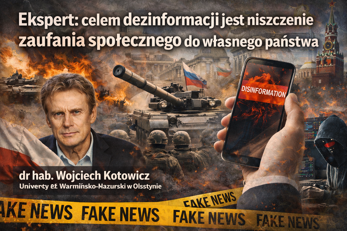 Ekspert: celem dezinformacji jest niszczenie zaufania społecznego do własnego państwa
