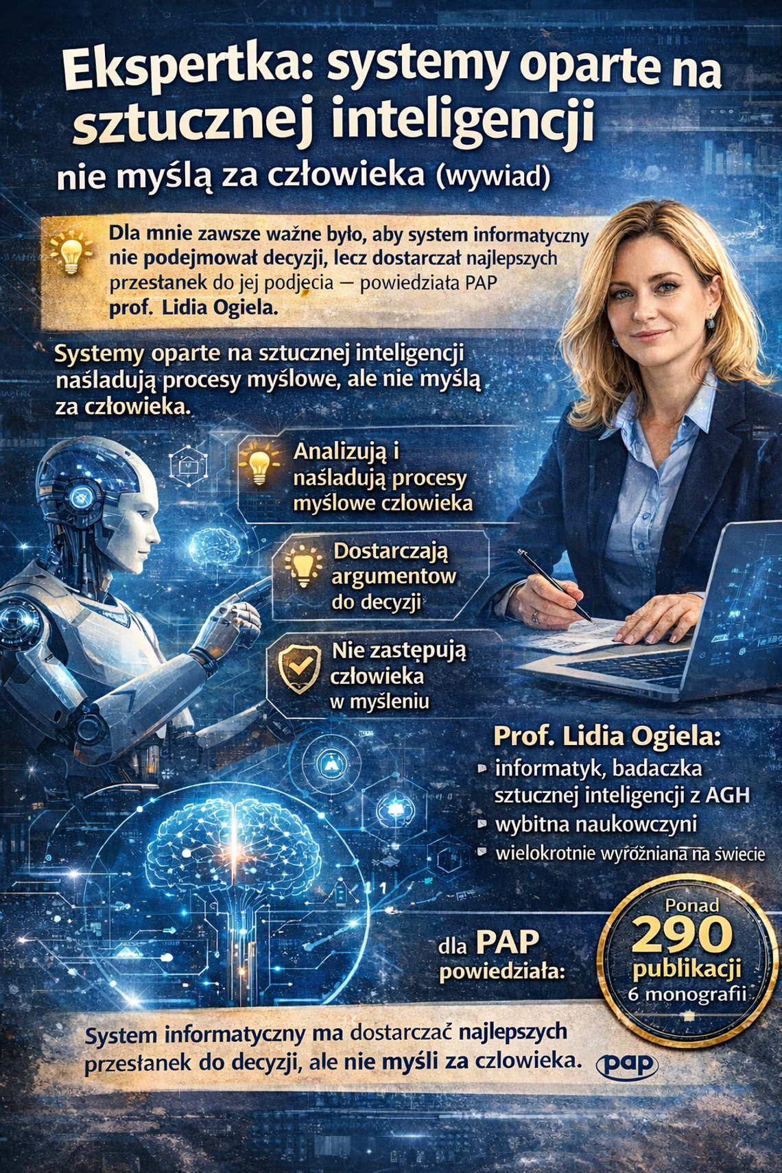 Ekspertka: systemy oparte na sztucznej inteligencji nie myślą za człowieka (wywiad) Ekspertka: systemy oparte na sztucznej inteligencji nie myślą za człowieka (wywiad)