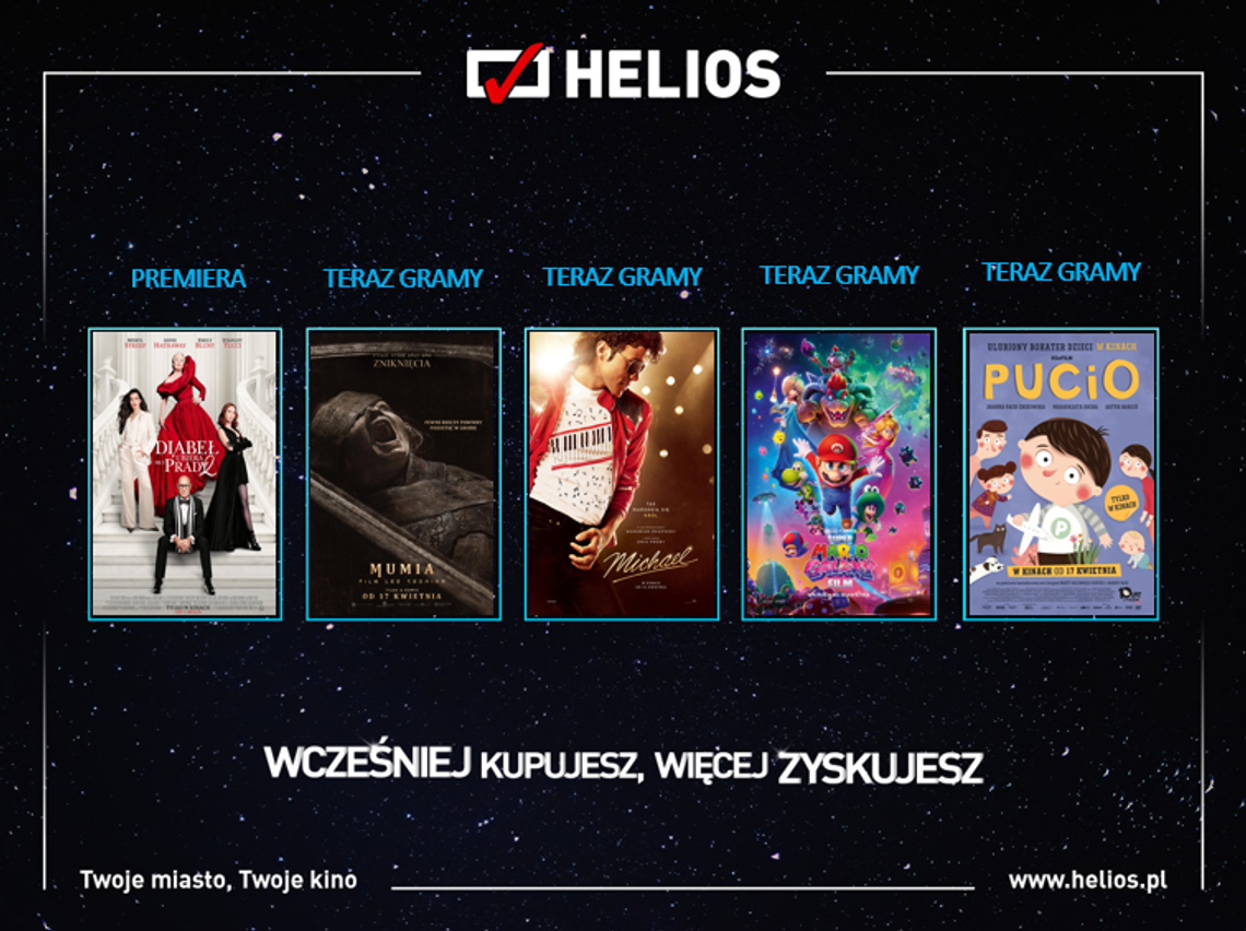 Filmowa majówka w Heliosie. Moda, muzyka, groza, familijne emocje i Liga Mistrzów na wielkim ekranie