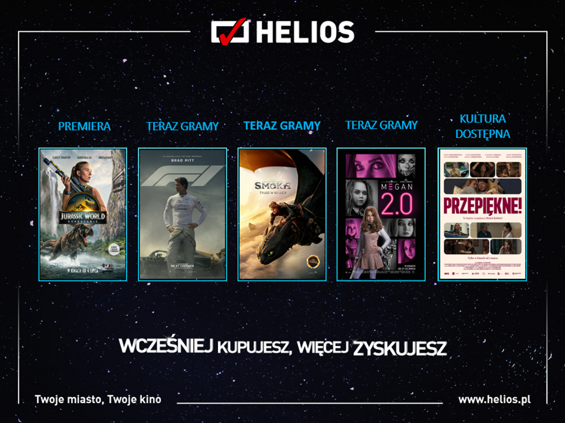 Filmowy początek wakacji w kinach Helios
