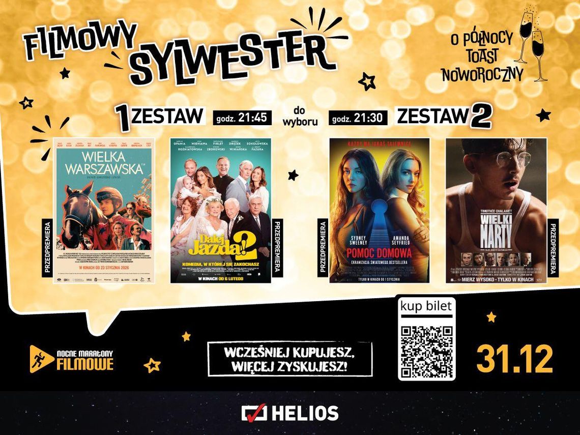 FILMOWY SYLWESTER w kinie Helios! FILMOWY SYLWESTER w kinie Helios!