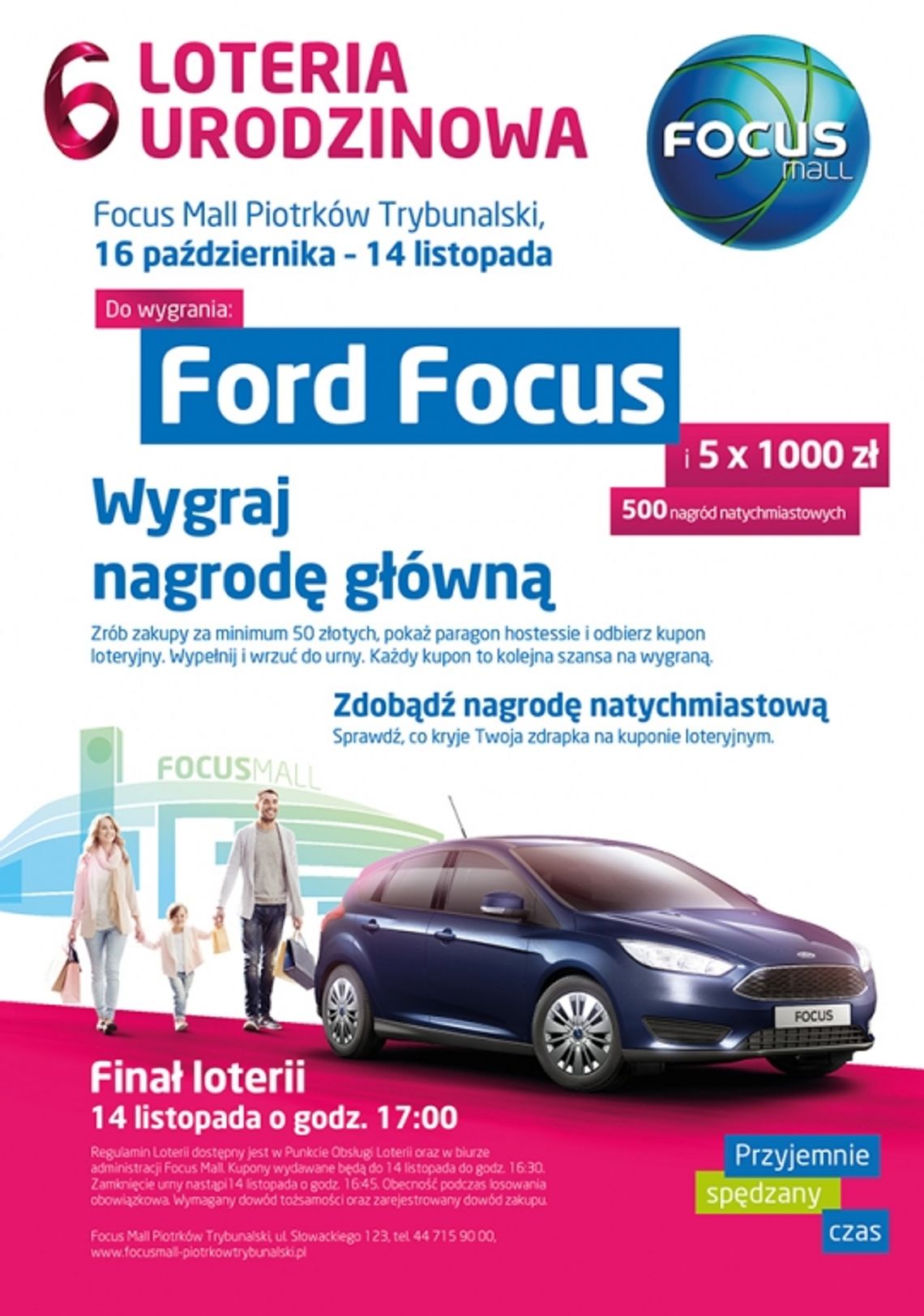 Ford Focus główną nagrodą Loterii Urodzinowej Focus Mall Piotrków Trybunalski