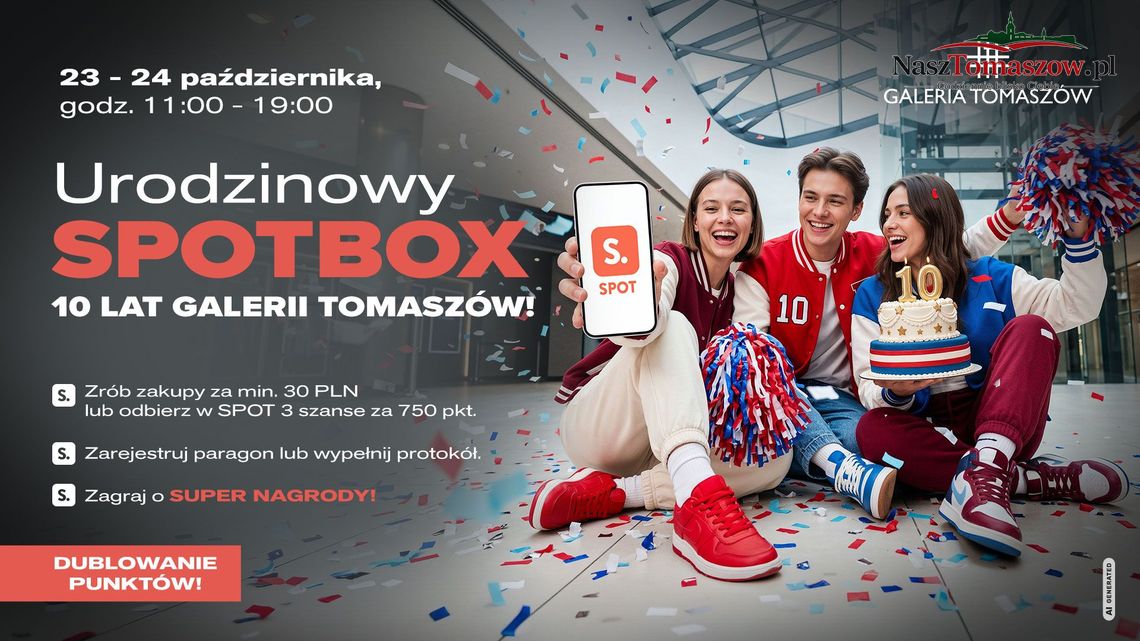Galeria Tomaszów ma już 10 lat. Urodzinowy SPOTBOX, nagrody i podwójne punkty