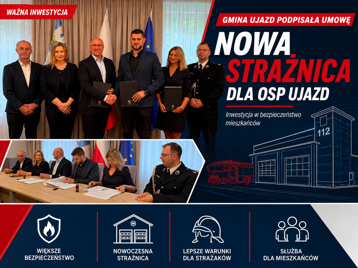 Gmina Ujazd podpisała umowę na budowę nowej strażnicy dla OSP Ujazd Gmina Ujazd podpisała umowę na budowę nowej strażnicy dla OSP Ujazd