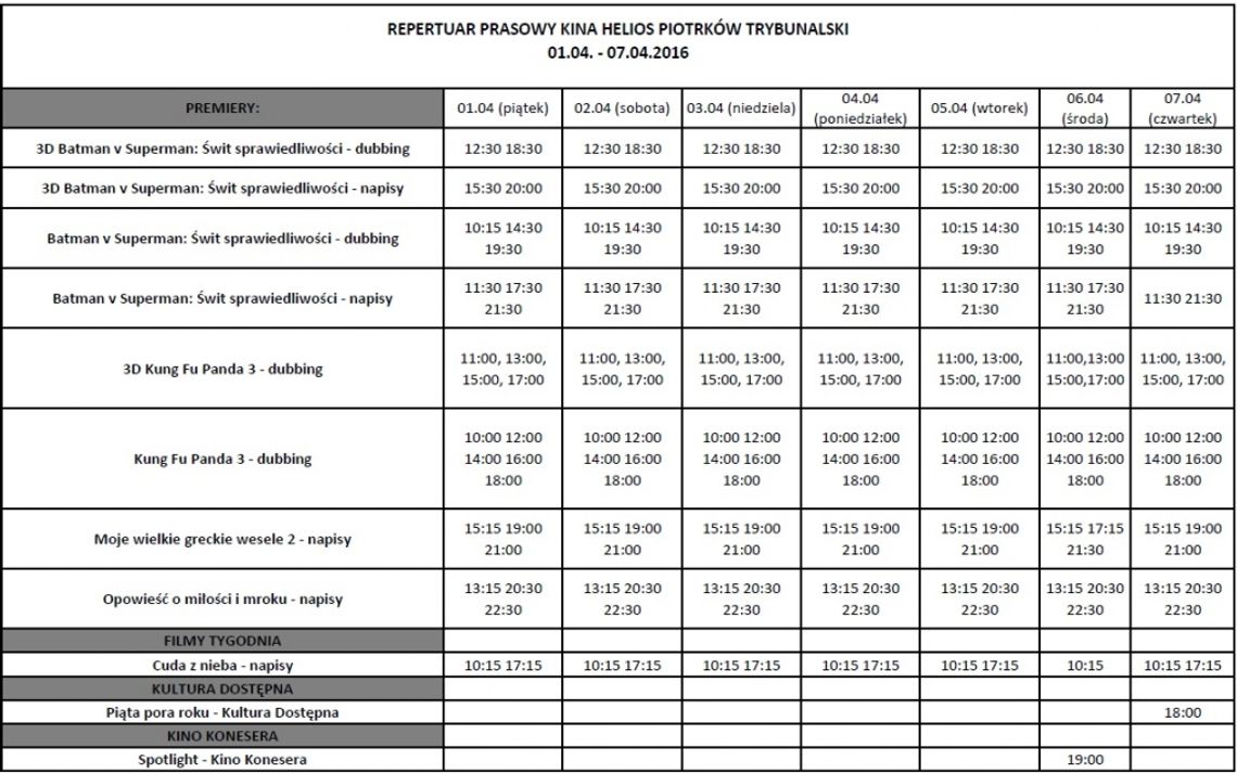 Helios na kolejny tydzień Helios na kolejny tydzień