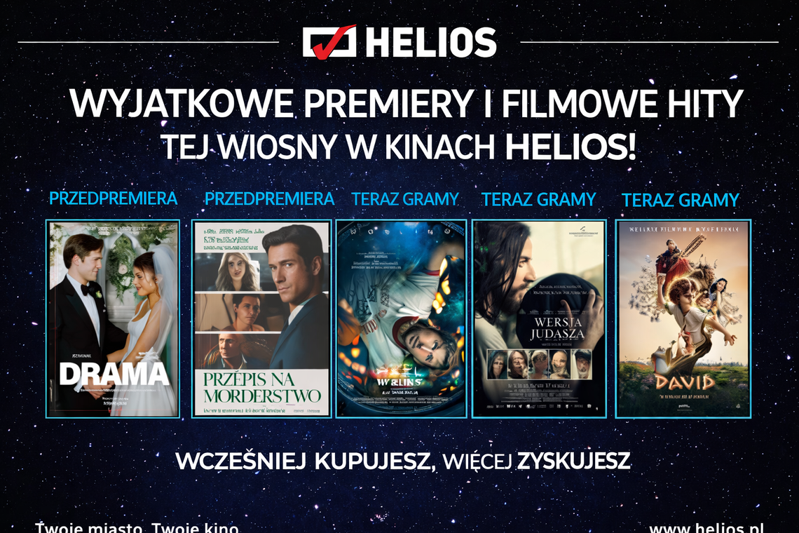 Helios zaprasza na filmowe nowości, które warto zobaczyć tej wiosny