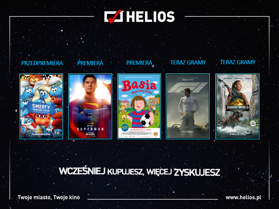 Helios zaprasza na lipcowe hity  na wielkim ekranie!